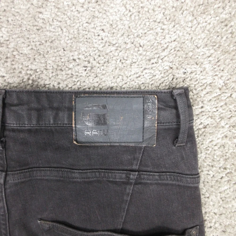 G Star Raw Jeans Mens 32x30 Black Type C Zip 3D Tapered Button Fly Denim Pants